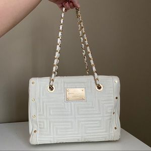 Gianni Versace white and gold chain purse